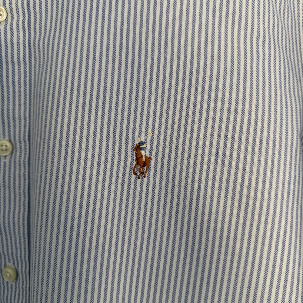 Ralph Lauren Men's Blue Embroidered Oxford Shirt Excellent Condition - Picture 4 of 6